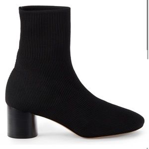 Vince Tasha Round-Toe Mid-Heel Knit Booties